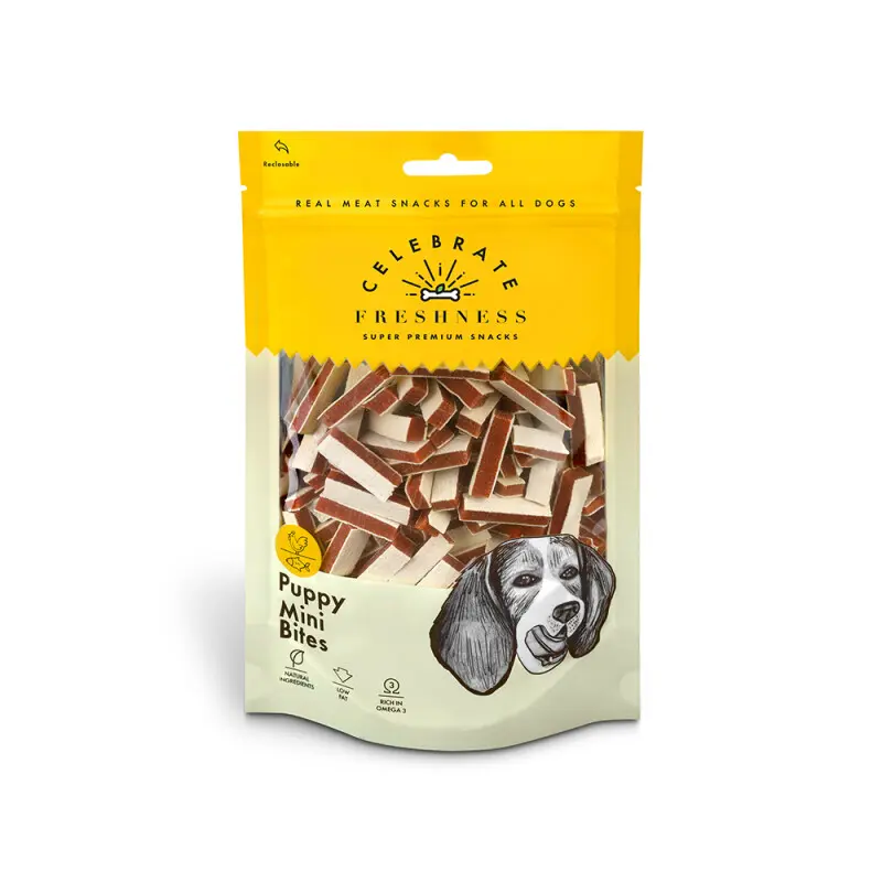 celebrate-freshness-puppy-mini-bites-chicken-fish-100gr Celebrate Freshness Puppy mini bites Chicken and Fish100gr - Image 1