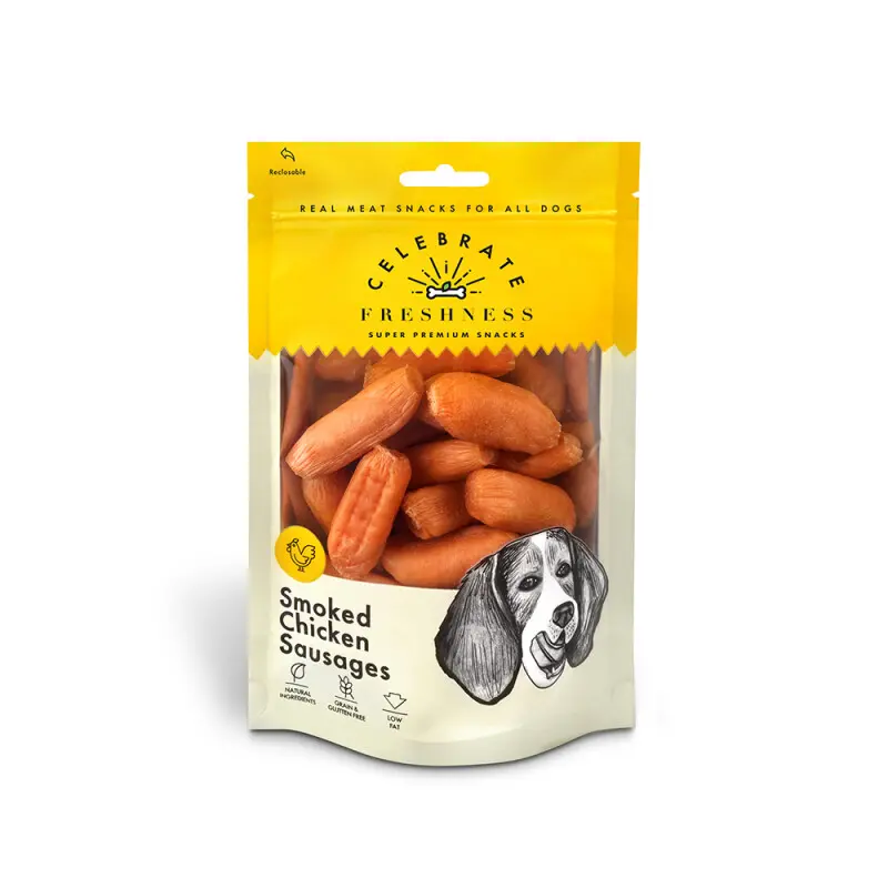celebrate-freshness-smoked-chicken-sausages-100gr Celebrate Freshness Grain Free Smoked Chicken Sausages 100gr - Image 1