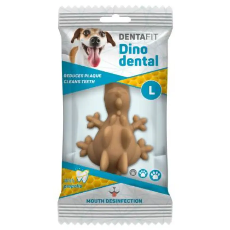 dentafit-dino-dental-propolis-large-36gr-temaxio Dentafit Οδοντικό Σνακ σε Σχήμα Δεινόσαυρος Large 36g - Image 1