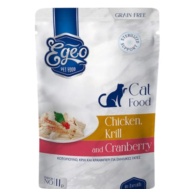 egeo-chicken-krill-cranberry-broth-85gr-eg572 EGEO Cat Adult Κοτόπουλο, Κράνμπερι & Κριλ σε ζωμό 85gr - Image 1