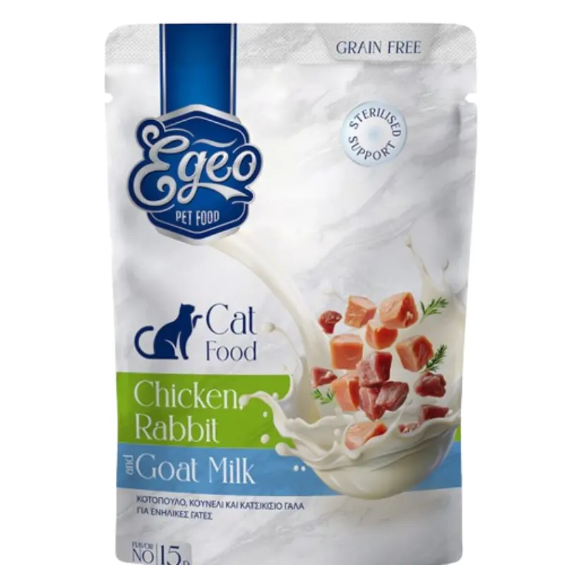 egeo-chicken-rabbit-goat-milk-85gr-eg401 EGEO Cat Adult Κοτόπουλο, Κουνέλι & Κατσικίσιο Γάλα 85gr - Image 1
