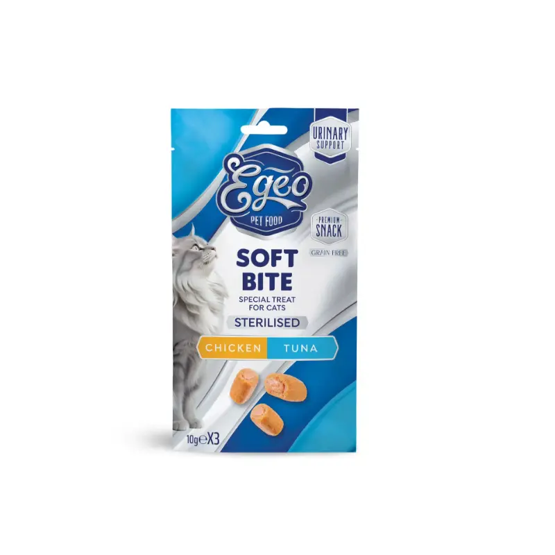 egeo-soft-bites-chicken-tuna Egeo Cat Soft Bites Sterilized Chicken & Tuna 3x10gr - Image 1