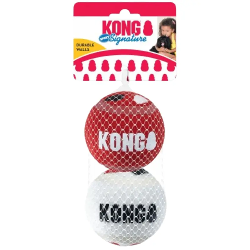 kong-signature-sport-2tem-aspro-kokkino Kong Signature Sport Balls Large 2τμχ - Image 1