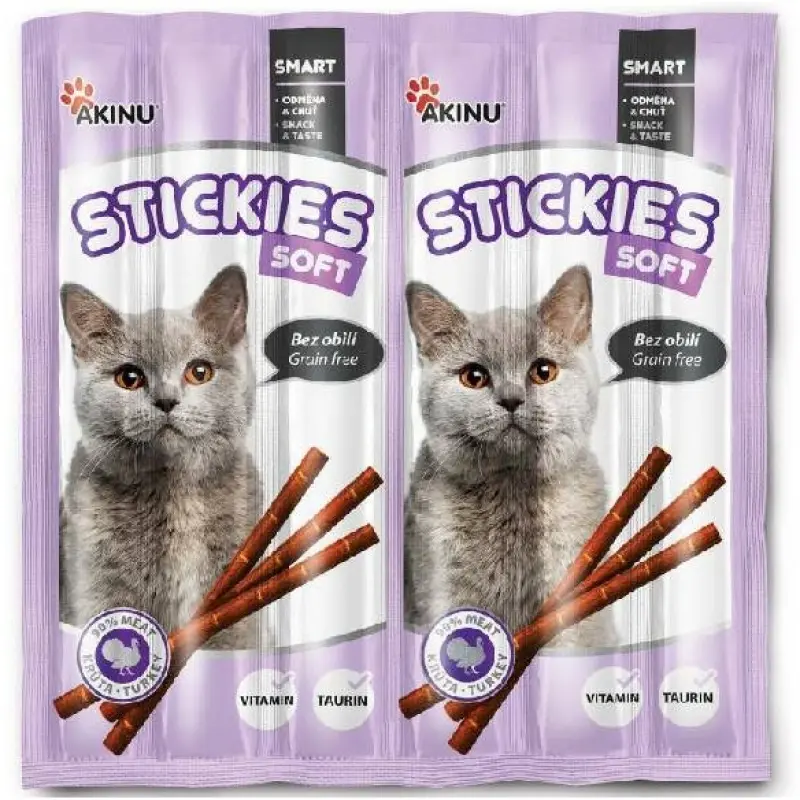 lichoydia-gatas-akinu-stickies-gia-gates-galopoula-kai-sykoti-30gr Akinu Stickies Cats Turkey & Liver 6x5gr - Image 1