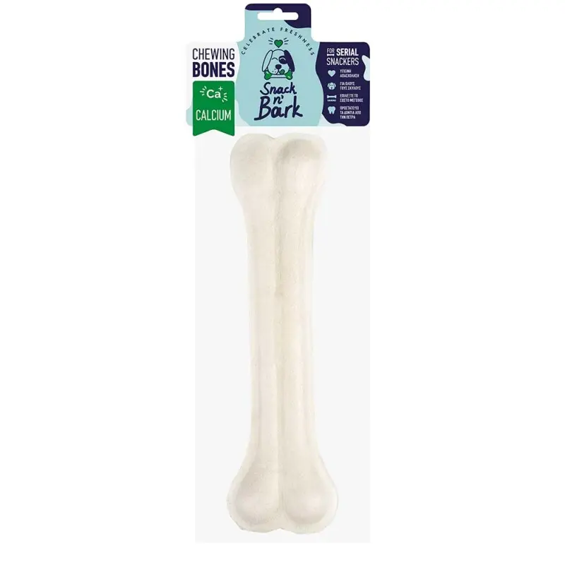 snack-n-bark-chewing-bones-calcium-1x21cm-140gr CELEBRATE FRESHNESS Snack N' Bark - Συμπαγές Κόκκαλο Ασβεστίου 21cm 140gr 1τμχ - Image 1