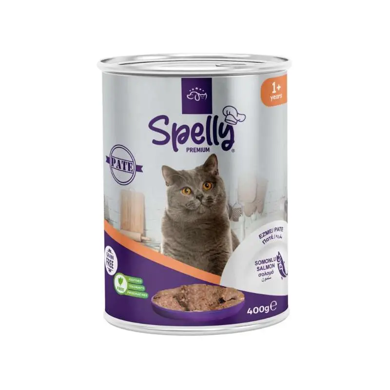 spelly-cat-adult-pate-sterilized-salmon-400gr Spelly Grain Free Sterilized Adult Salmon (Πατέ) 400gr - Image 1