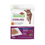 Natural Trainer Cat Wet Food Adult Sterilised with Turkey 85gr