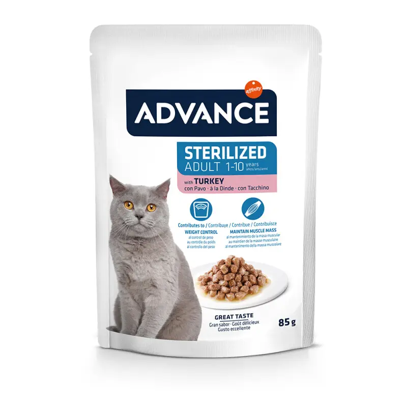 sterilized-with-chicken ADVANCE Cat Wet Sterilized Turkey 85gr - Image 1