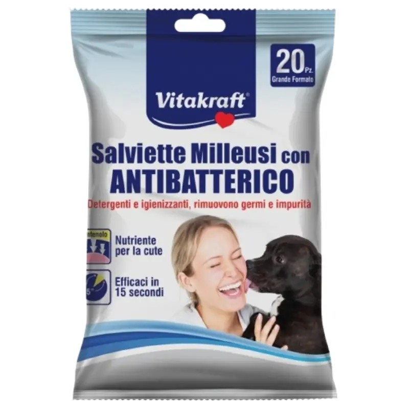 vitakraft-ygra-manthlakia-antibacterial-20pcs Vitakraft Μαντηλάκια Καθαρισμού Αντιβακτηριδιακά 20τεμ. - Image 1