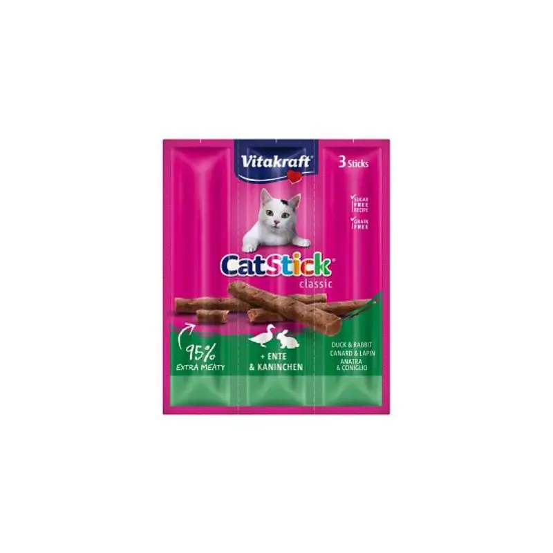 vitakraft_cat_sticks_duck_rabbit Vitakraft Cat Stick Duck & Rabbit (3x18gr) - Image 1