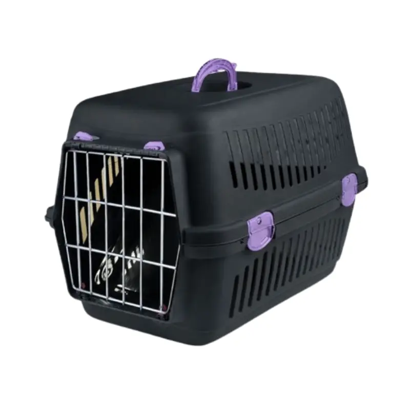 box-metaforas-metaliki-porta-mavro-mov-48x32.2x32.5 Box Μεταφοράς Σκύλου ή Γάτας Felix 48x32,5x32,5cm Μαύρο-Μωβ (Μεταλλική Πόρτα) - Image 1