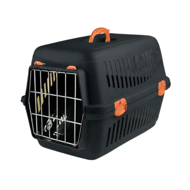 box-metaforas-metaliki-porta-mavro-portokali-48x32.2x32.5 Box Μεταφοράς Σκύλου ή Γάτας Felix 48x32,5x32,5cm Μαύρο-Πορτοκαλί (Μεταλλική Πόρτα) - Image 1