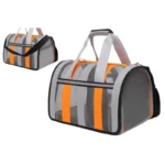 Pet Bag Τσάντα Μεταφοράς Κατοικιδίων 45Χ25Χ28cm Γκρι - Πορτοκαλί