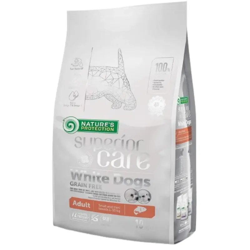 147.0200-1600x1600h Nature's Protection Superior Care White Dog Small & Mini Adult Grain Free Σολομός 1,5kg - Image 1