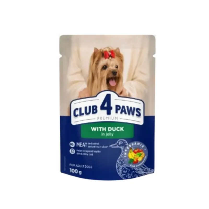 76C330-1-768x768- Club4Paws Duck Υγρή Τροφή Για Ενήλικους Σκύλους Όλων Των Φυλών Σε Ζελέ - Image 1