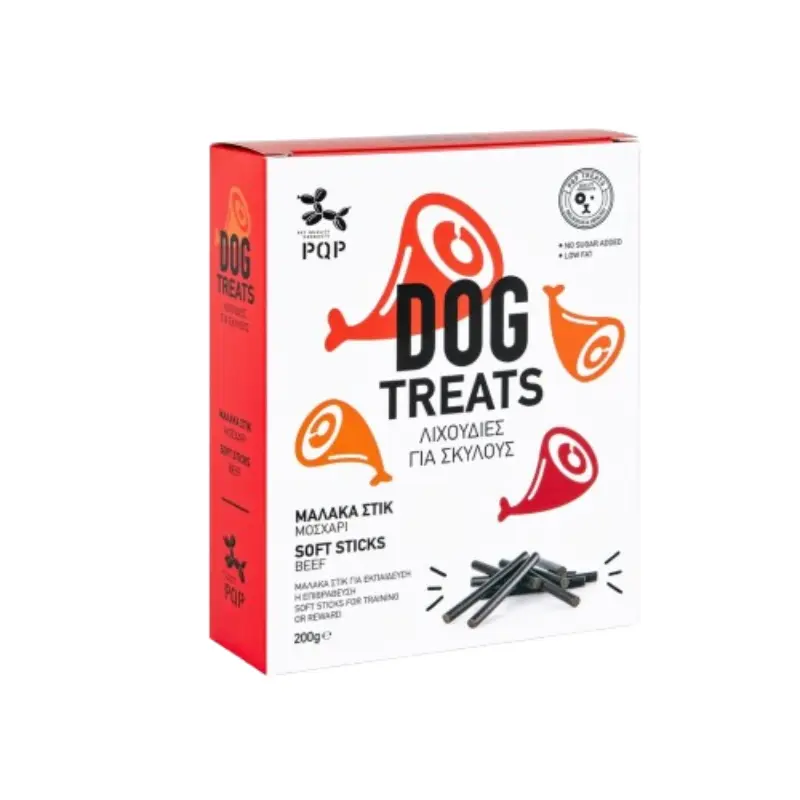 PQP_Treats_03 PQP Λιχουδιές Σκύλου Μαλακά Sticks Μοσχάρι 200gr - Image 1