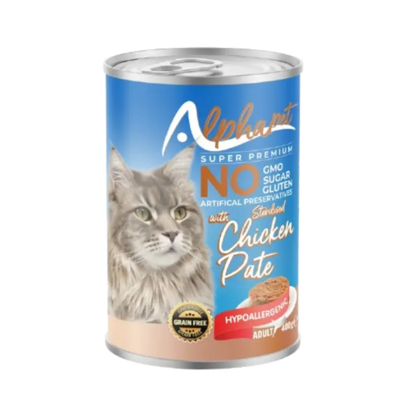 alpha-pet-pate-chicken-400gr Alphapet Super Premium Πατέ για Στειρωμένες Γάτες με Κοτόπουλο 400gr - Image 1