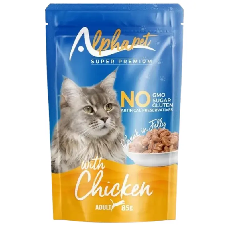 alpha-pet-sterilized-chicken Alphapet Υγρή Τροφή Γάτας σε Ζελέ για Ενήλικες Γάτες με Κοτοπουλο 85gr - Image 1