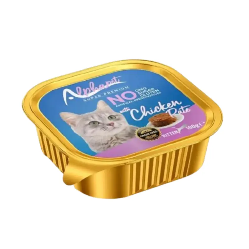 alphapet-pate-gia-gatakia-me-kotopoulo-100gr Alphapet Υγρή Τροφή Γάτας Πατέ για Γάτάκια με Κοτοπουλο 100gr - Image 1