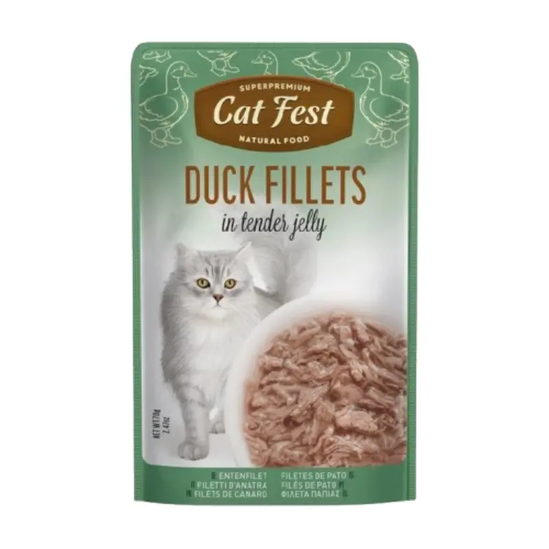 cat-fest-duck-fillets Dog Fest Υγρή Τροφή για Γάτες με Πάπια 70gr - Image 1