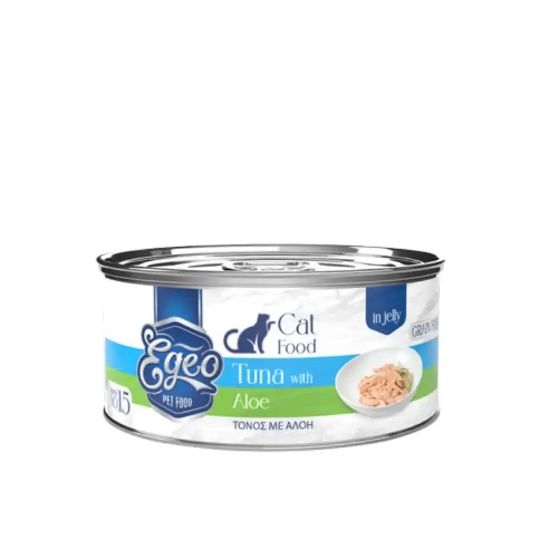eg015-800x800 Υγρή Τροφή Κονσέρβα Γάτας Egeo Cat Adult Τόνος με Αλόη σε Ζελέ 85gr - Image 1