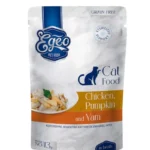 Egeo Υγρή Τροφή Γάτας Pouch με Κοτόπουλο, Yam & Κολοκύθα σε Ζωμό 85gr