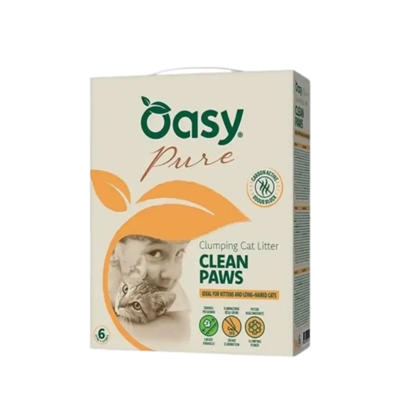 oasy-sygkollitki-ammos-gatas-clean-paws-10l Oasy Συγκολλητική Άμμος Γάτας Pure Clean Paws για Γατάκια & Γάτες με Μακριά Τρίχα 10lt - Image 1