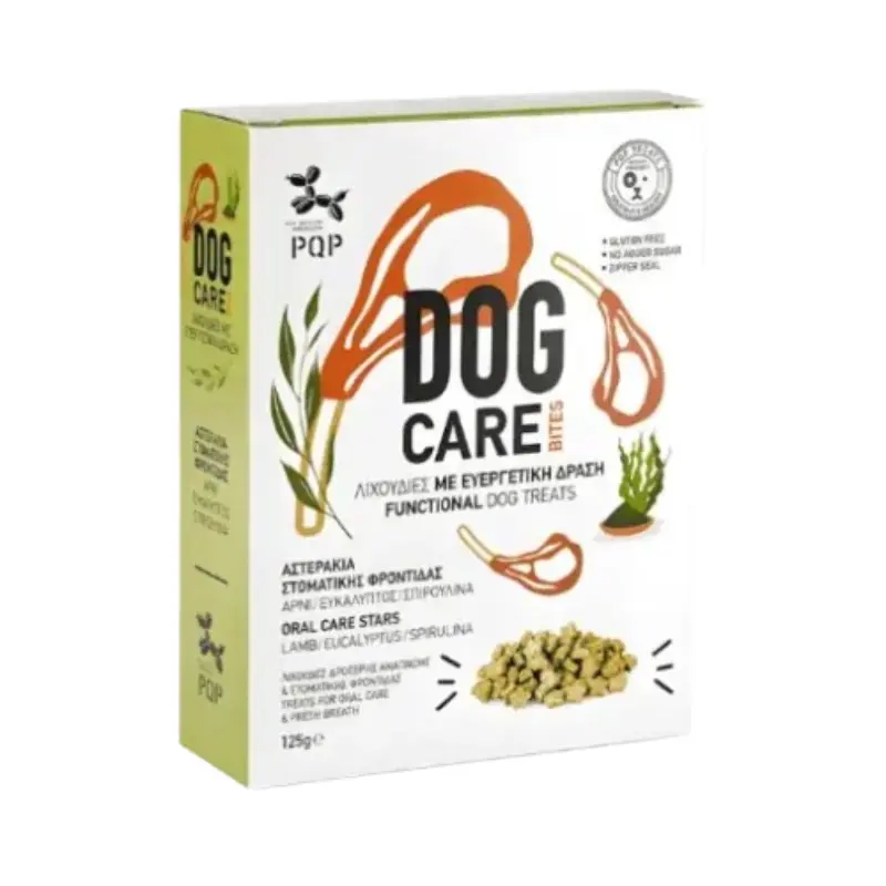 pqp-dog-treats-oral-care PQP Dog Care Oral Care Stars με Αρνί & Σπιρουλίνα Λιχουδιές Στοματικής Φροντίδας Σκύλου 125g - Image 1