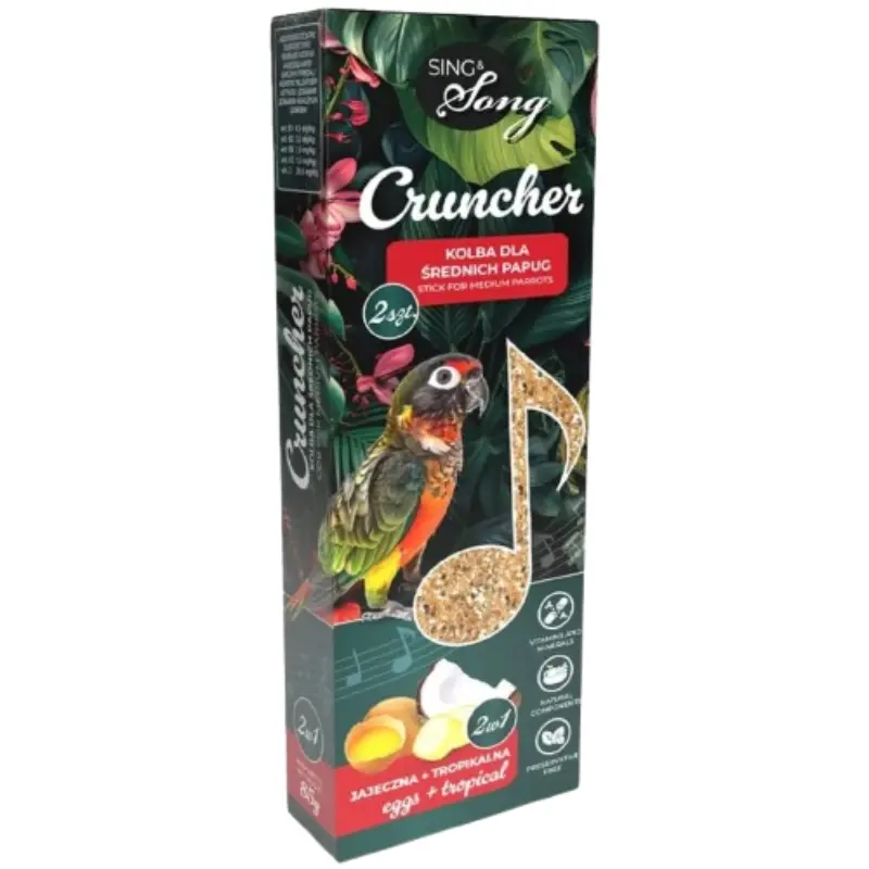 sing-and-song-cruncher-sticks-gia-mesaioys-papagaloys-me-aygo-kai-tropika-frouta-85gr Sing & Song Cruncher Sticks για Μεσαίους Παπαγάλους με Αυγό και Τροπικά Φρούτα 85gr (2τμχ) - Image 1