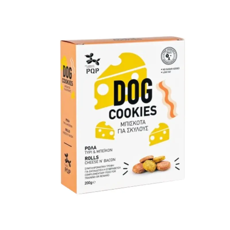 tyri-rolo-bacon-lixoudies-skylou-pqp PQP Cookies Λιχουδιά Σκύλου Ρολά Τυρί - Μπέϊκον 200gr - Image 1
