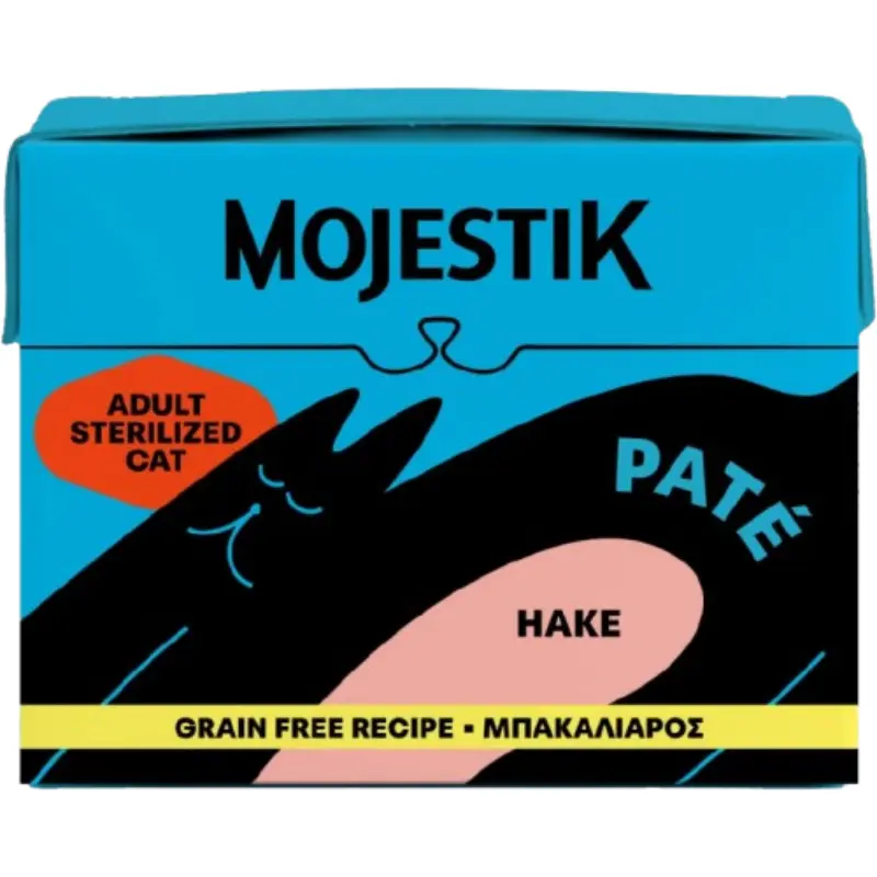 ygri-trofi-gatas-mojestik-adult-sterilised-pate-me-mpakaliaro-100ml Υγρή Τροφή Γάτας Mojestik Adult Sterilised Pate με Μπακαλιάρο 100ml - Image 1