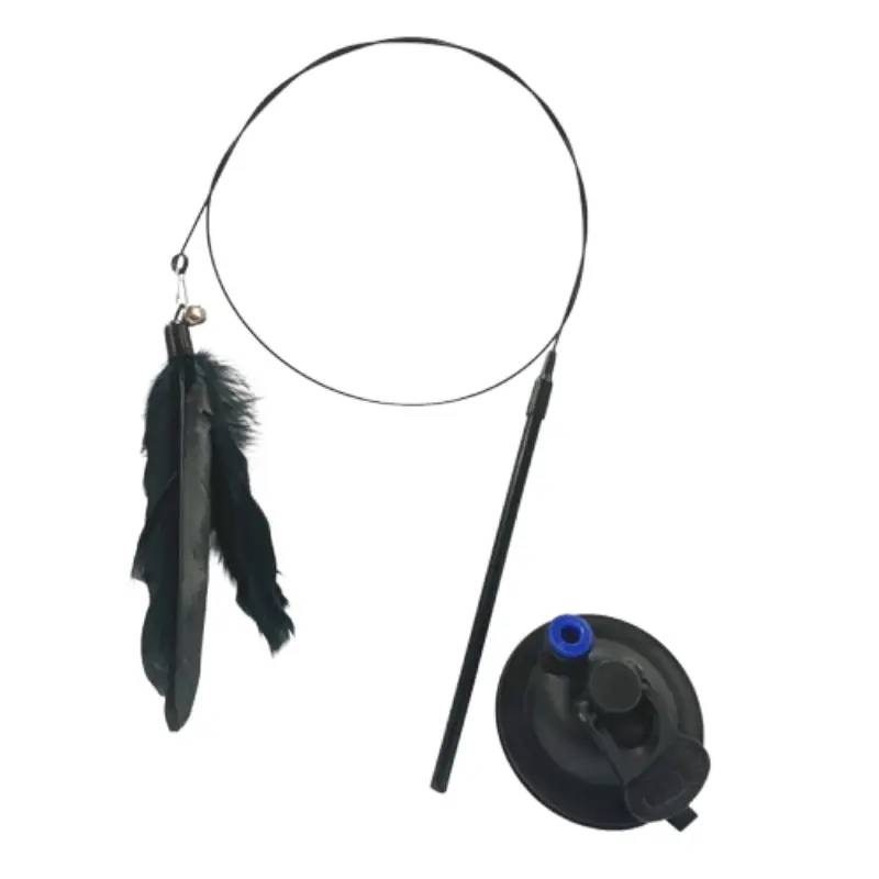 MP-80305 ΠΑΙΧΝΙΔΙ ΓΑΤΑΣ ΡΑΒΔΙ ΜΕ ΕΥΚΑΜΠΤΟ ΣΥΡΜΑ & ΦΤΕΡΑ Μαύρα 85cm (ΒΑΣΗ ΜΕ ΙΣΧΥΡΗ ΒΕΝΤΟΥΖΑ) - Image 1