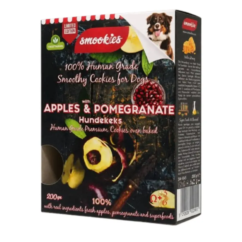 Smookies-Apple-Pomegranate Smookies Μπισκότα Σκύλου Μήλο & Ρόδι 200gr - Image 1